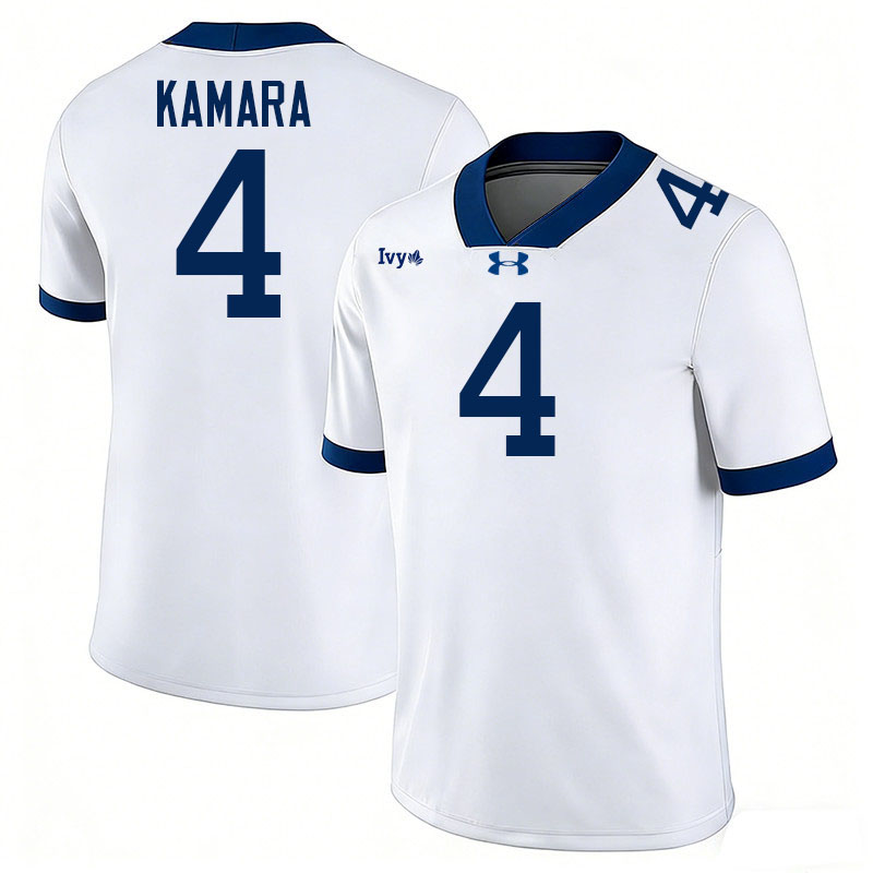 Yale Bulldogs #4 Abu Kamara College Football Jerseys,Uniforms Stitched-White